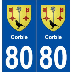 80 Corbie blason autocollant plaque stickers ville