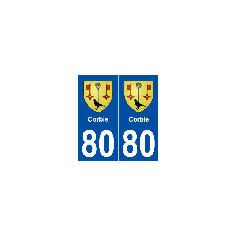 80 Corbie blason autocollant plaque stickers ville