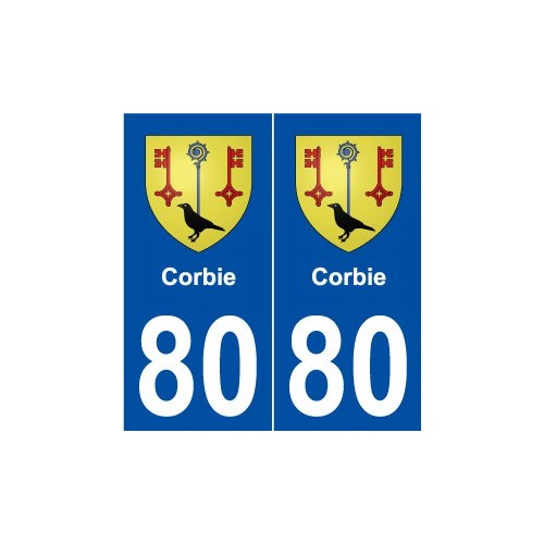 80 Corbie blason autocollant plaque stickers ville
