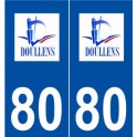 80 Doullens logo autocollant plaque stickers ville