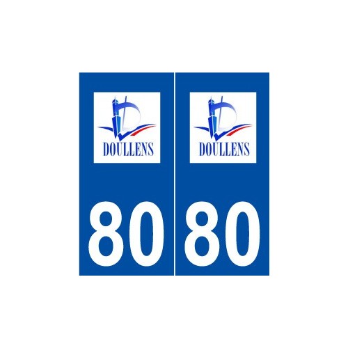 80 Doullens logo autocollant plaque stickers ville