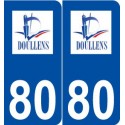 80 Doullens logo autocollant plaque stickers ville