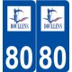 80 Doullens logo autocollant plaque stickers ville