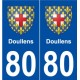 80 Doullens blason autocollant plaque stickers ville