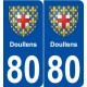 80 Doullens blason autocollant plaque stickers ville