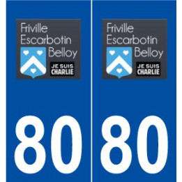 80 Friville-Escarbotin logo autocollant plaque stickers ville