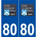 80 Friville-Escarbotin logo autocollant plaque stickers ville