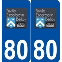 80 Friville-Escarbotin logo autocollant plaque stickers ville