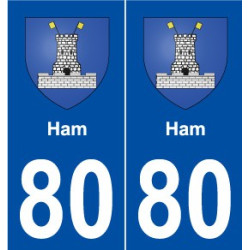80 Ham blason autocollant plaque stickers ville