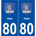 80 Ham blason autocollant plaque stickers ville