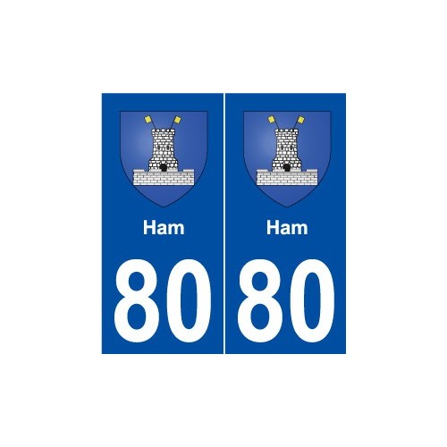 80 Ham blason autocollant plaque stickers ville