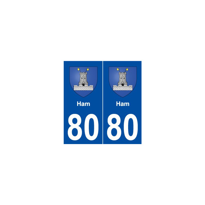 80 Ham blason autocollant plaque stickers ville