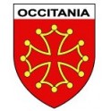 Etiqueta engomada de la Occitania occitania escudo de armas de la etiqueta engomada