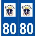 80 Montdidier logo autocollant plaque stickers ville
