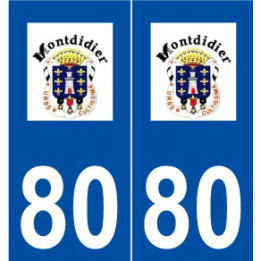 80 Montdidier logo autocollant plaque stickers ville
