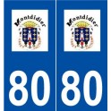 80 Montdidier logo autocollant plaque stickers ville