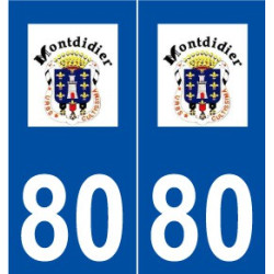 80 Montdidier logo autocollant plaque stickers ville