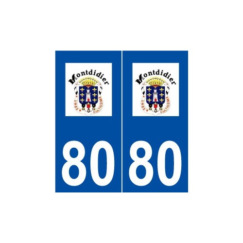 80 Montdidier logo autocollant plaque stickers ville