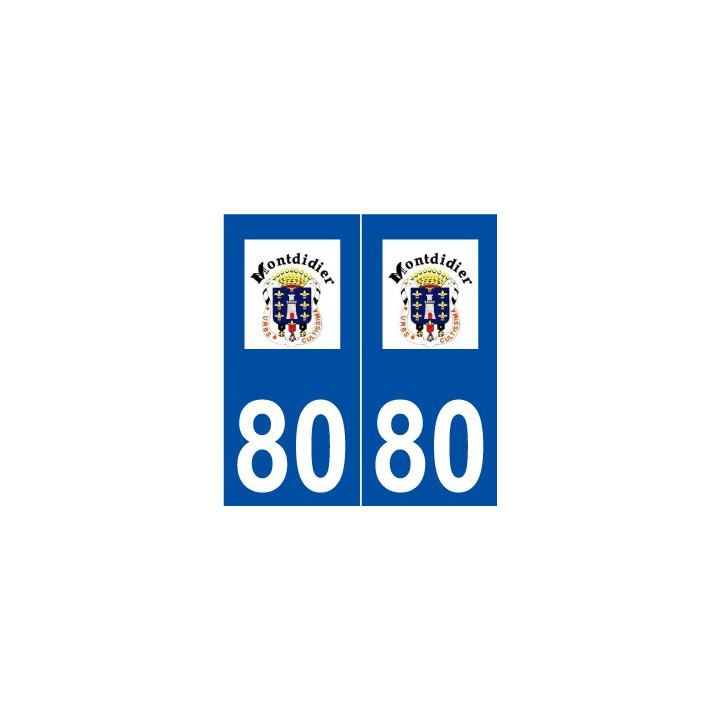80 Montdidier logo autocollant plaque stickers ville