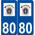 80 Montdidier logo autocollant plaque stickers ville