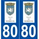 80 Moreuil logo autocollant plaque stickers ville