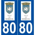 80 Moreuil logo autocollant plaque stickers ville