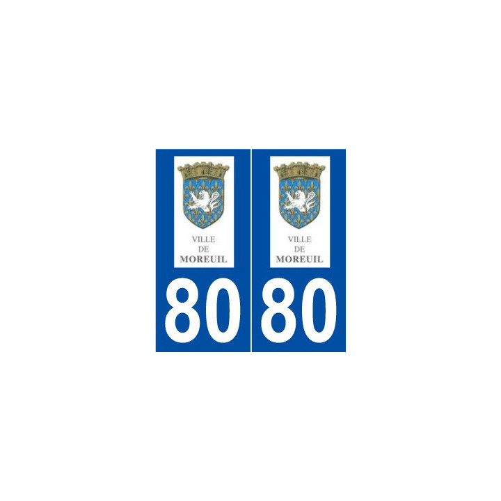 80 Moreuil logo autocollant plaque stickers ville