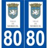 80 Moreuil logo autocollant plaque stickers ville