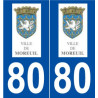80 Moreuil logo autocollant plaque stickers ville