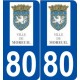 80 Moreuil logo autocollant plaque stickers ville