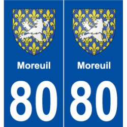 80 Moreuil blason autocollant plaque stickers ville