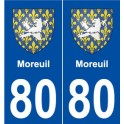 80 Moreuil blason autocollant plaque stickers ville