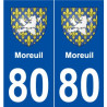 80 Moreuil blason autocollant plaque stickers ville