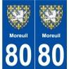 80 Moreuil blason autocollant plaque stickers ville