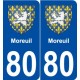 80 Moreuil blason autocollant plaque stickers ville