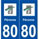 80 Péronne logo autocollant plaque stickers ville