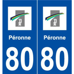 80 Péronne logo autocollant plaque stickers ville