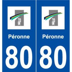 80 Péronne logo autocollant plaque stickers ville