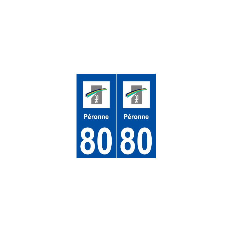 80 Péronne logo autocollant plaque stickers ville