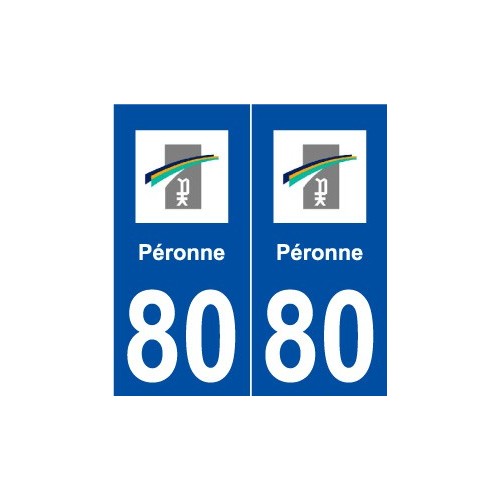 80 Péronne logo autocollant plaque stickers ville