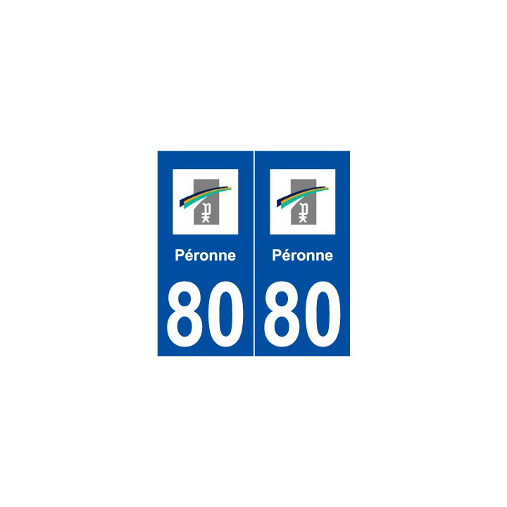 80 Péronne logo autocollant plaque stickers ville