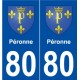 80 Péronne blason autocollant plaque stickers ville