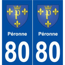 80 Péronne blason autocollant plaque stickers ville