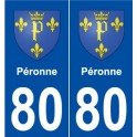 80 Péronne blason autocollant plaque stickers ville