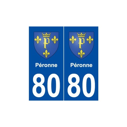 80 Péronne blason autocollant plaque stickers ville