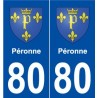 80 Péronne blason autocollant plaque stickers ville