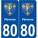 80 Péronne blason autocollant plaque stickers ville