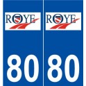 80 Roye logotipo de la etiqueta engomada de la placa de pegatinas de la ciudad
