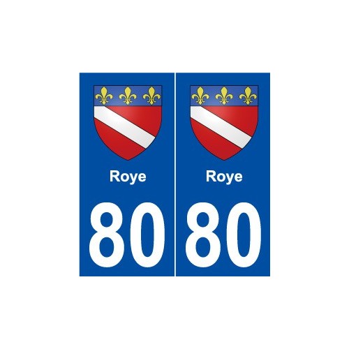 80 Roye blason autocollant plaque stickers ville