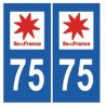 75 Paris sticker plate